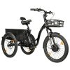Tricycle Electrique-Vae City Leader Fox 24" Curtis 2025 Mixte Noir Brillant 8V Shimano Nexus Moteur Roue Av Bafang 36V 45Nm Batterie 16