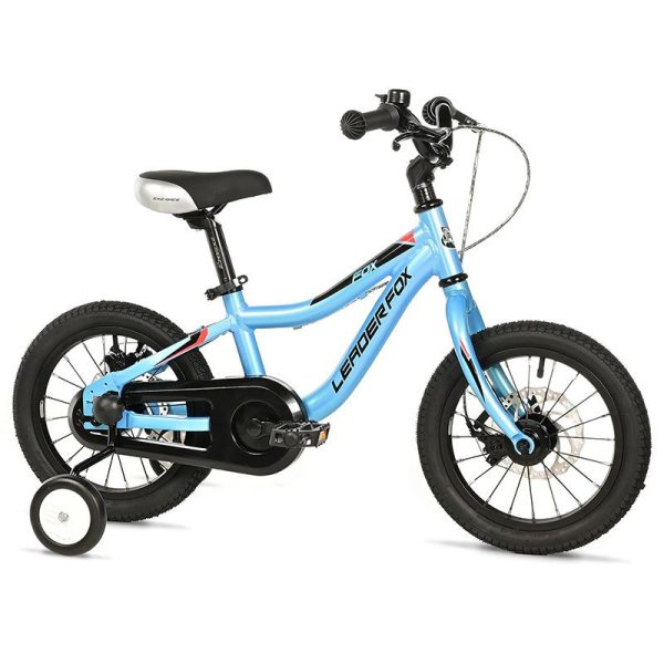 Velo Musculaire Enfant 14 Pouces Leader Fox Fox 2025 Bleu Clair Monovitesse Cadre Alu (Taille Enfant Jusqu'A 105Cm)