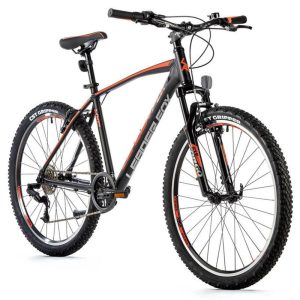 Velo Musculaire Vtt 26 Leader Fox Mxc Homme Noir Mat-Orange 8V Cadre 18 Pouces (Taille Adulte 170 À 178 Cm)