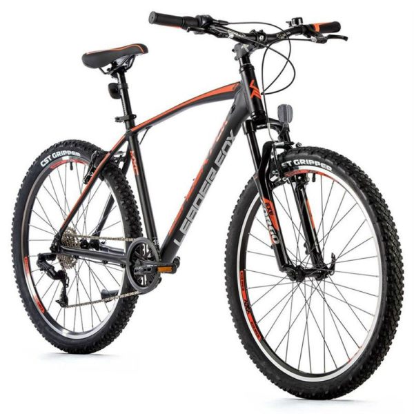 Velo Musculaire Vtt 26 Leader Fox Mxc Homme Noir Mat-Orange 8V Cadre 18 Pouces (Taille Adulte 170 À 178 Cm)