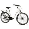 Velo Musculaire City Bike 26 Leader Fox Domesta 2025 Femme Blanc 7V Cadre Alu 17 Pouces (Taille Adulte 165 À 173 Cm)