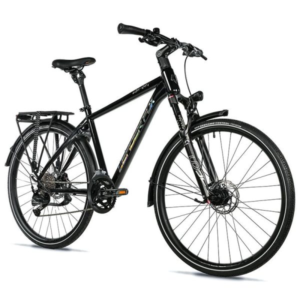 Velo Musculaire Vtc 28 Leader Fox Espirit 2025 Homme Noir 9V Cadre Alu 19 Pouces (Taille Adulte 178 À 185 Cm)