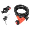 Antivol Velo Spiral A Cle Newton Diam 10 mm L 1.50 M Noir-rouge (Avec Support + 2 Cles) -niveau Securite 4-