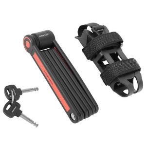 Antivol Velo Pliable-pliant A Cle Newton Diam 5 mm L 0.85 M Noir-rouge Type Couteau (Inclus Suupport Fixation