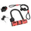 Antivol Velo U Newton Diam 13 mm Avec Cable Avec Support Noir-rouge (2 Cles) -niveau Securite 6-