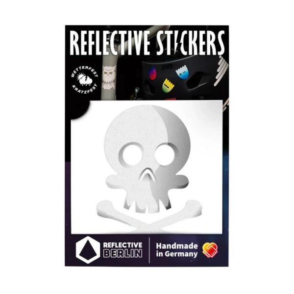 Autocollant-sticker Reflechissant Tete de Mort Blanc -reflective Berlin-
