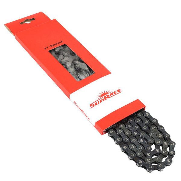 Chaine Velo 11v Route VTT Sunrace Cnu11a Noir 126 Maillons (U-series Compatible Cues)