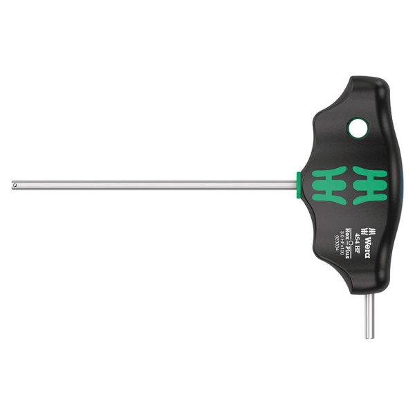 Cle Allen-6 Pans Manche En T Wera 454 Hex Plus 3x100mm Noir-vert (Vendu à l'unite) -marque Allemande Pour Les Ateliers-