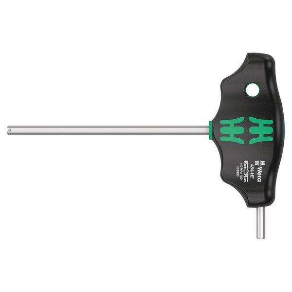 Cle Allen-6 Pans Manche En T Wera 454 Hex Plus 4x100mm Noir-vert (Vendu à l'unite) -marque Allemande Pour Les Ateliers-