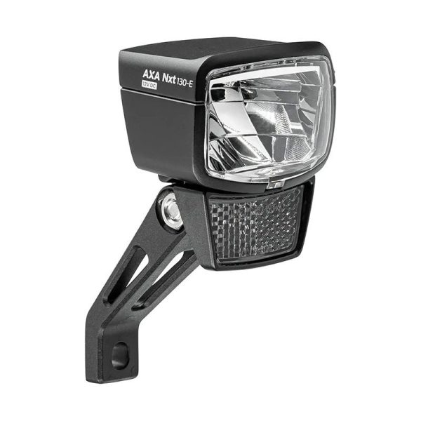 Eclairage Velo VAE - E-bike Avant Sur Fourche Axa Nxt 130 E-bike 6-12v 130lux Homologue Noir Compatible Dynamo - Pour Voir A 140m Et Visible A 7kms