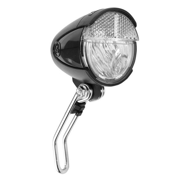 Eclairage Velo VAE - E-bike Avant Sur Fourche Trelock Ls583 Bike-retro 15lux Noir Compatible Dynamo - Pour Voir A 35m Et Visible A 2