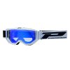 Masque-lunettes Cross Progrip 3300 Fl Vision Go Multilayered Blanc Mat Ecran Miroir Argent Anti-rayures - anti UV - anti-buee (Homologue CE-en-n° Ac-96025 Rev.2)