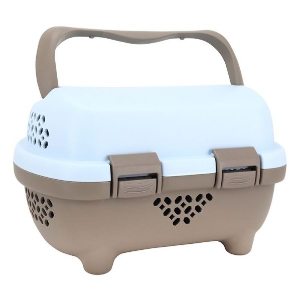 Panier Avant Plastique Gravity Marron-bleu Ciel Pour Chien Poids Max 5kg (430x290x235) (Livre Avec 1 Fixation Guidon Largeur 90 Mm