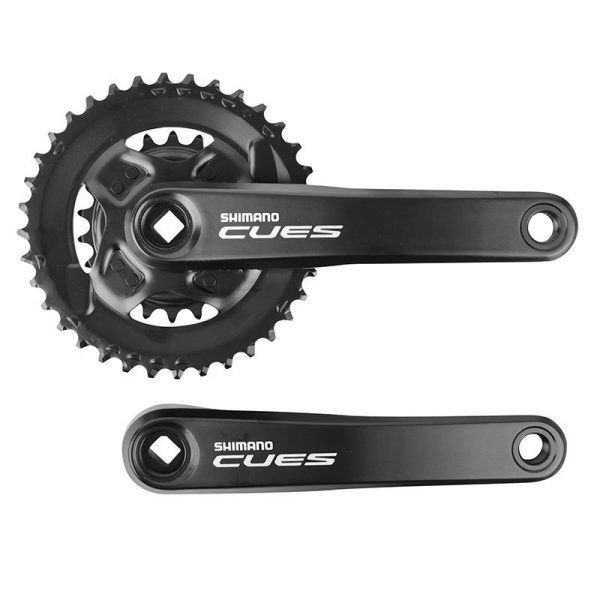 Pedalier VTT Shimano 9v - 10v - 11v Cues U4000 Noir 175mm 36-22 Dents (Axe Carre Boitier 123mm) (Offre limitée)