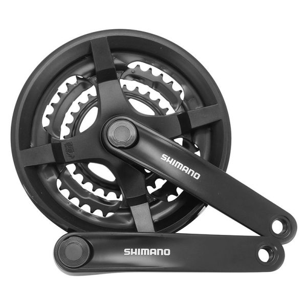 Pedalier VTT Shimano 6-7-8v. Ty301 Noir 170mm 48-38-28 (Boitier 123mm)