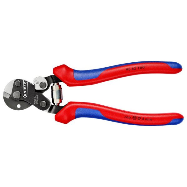Pince Coupe Cable Pro Knipex Robuste 160mm Noir Antirouille Pour Cable Diam 4 À 6mm Avec Poignee Ergonomique Et Ressort (95 62 160) -made In Germany-