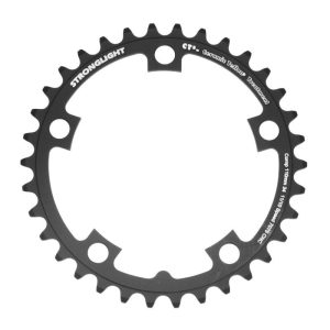 Plateau / Couronne Route 5 Branches D.110 Stronglight Ct2 34 Dents Interieur Noir Type Shimano 10v - 11v