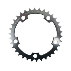 Plateau / Couronne Route 5 Branches D.110 Ta Zephyr 34 Dents Interieur Argent Alu 7075 Type Shimano 9v - 10v