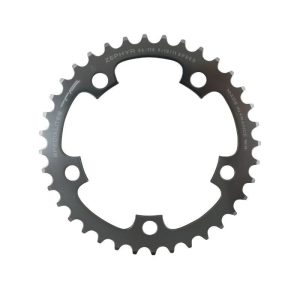 Plateau / Couronne Route 5 Branches D.110 Ta Zephyr 36 Dents Interieur Argent Alu 7075 Type Shimano 9v - 10v