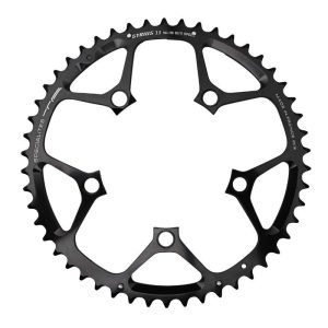 Plateau / Couronne Route 5 Branches D.110 Ta Syrius 50 Dents Exterieur Noir Alu 7075 Type Shimano 10v - 11v
