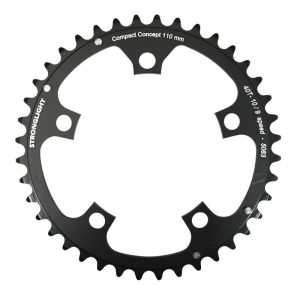Plateau / Couronne Route 5 Branches D.110 Stronglight Dural 36 Dents Interieur Noir Type Shimano 8v - 9v