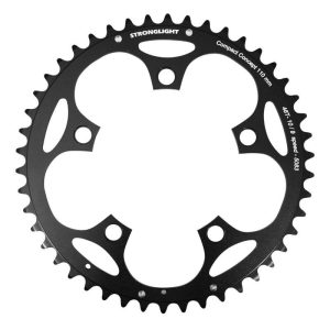 Plateau / Couronne Route 5 Branches D.110 Stronglight Dural 46 Dents Exterieur Noir Type Shimano 8v - 9v