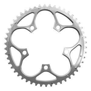 Plateau / Couronne Route 5 Branches D.110 Stronglight 50 Dents Exterieur Argent Alu 7075 Type Shimano 9v - 10v