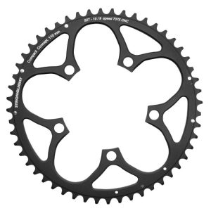 Plateau / Couronne Route 5 Branches D.110 Stronglight 52 Dents Exterieur Noir Type Shimano 9v - 10v - 11v