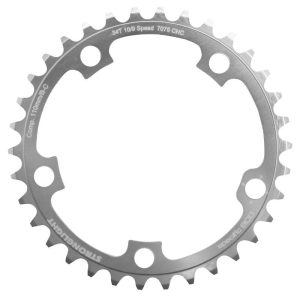 Plateau / Couronne Route 5 Branches D.110 Stronglight Ultra Torque 34 Dents Interieur Campagnolo Argent Alu 7075 10v