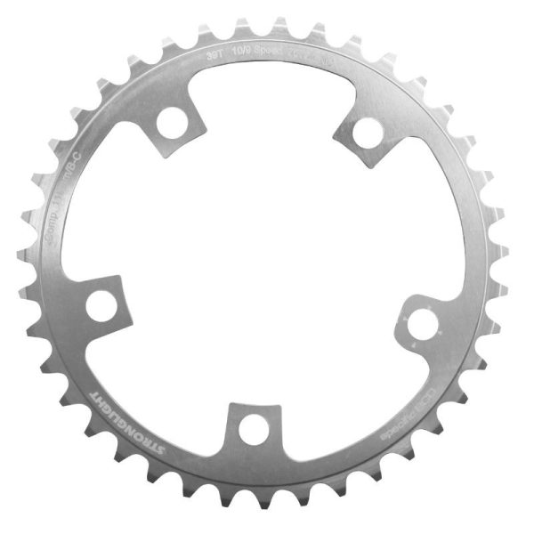 Plateau / Couronne Route 5 Branches D.110 Stronglight Ultra Torque 39 Dents Interieur Campagnolo Argent Alu 7075 10v