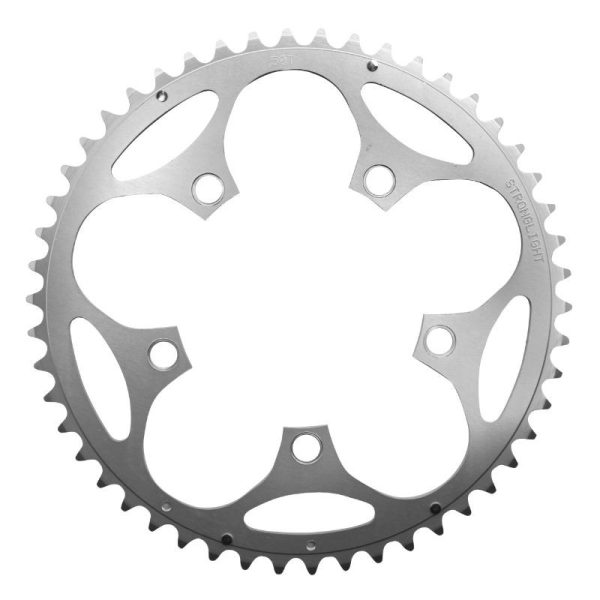 Plateau / Couronne Route 5 Branches D.110 Stronglight Dural 50 Dents Exterieur Argent Type Shimano 8v - 9v