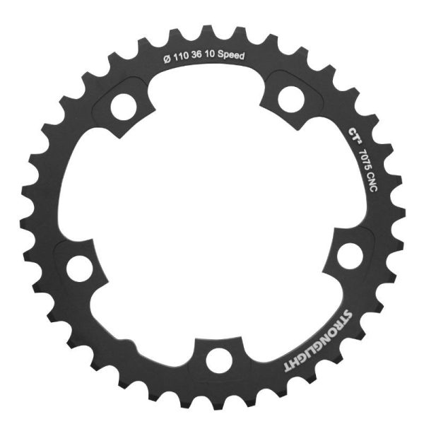 Plateau / Couronne Route 5 Branches D.110 Pour Shimano Ultegra 6750 Stronglight 36 Dents Interieur Noir Ct2 10v