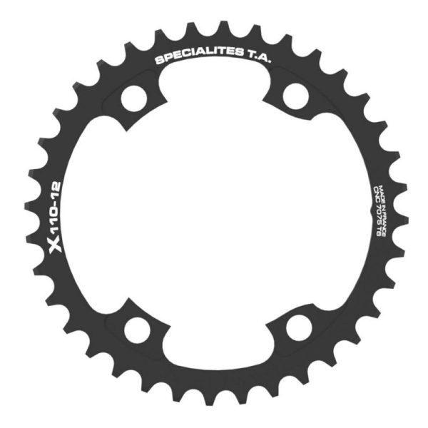Plateau / Couronne Route 4bra D.110 Pour Shimano Ultegra R8100-8170 Dura-ace R9200-9270 105 R7100 Ta X110 42 Dents Interieur Noir 12v. (Penser A Commander Le Kit Intravis Correspondant)