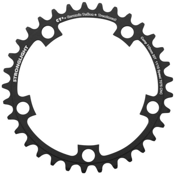 Plateau / Couronne Route 5 Branches D.110 Stronglight Ct2 33 Dents Interieur Noir Type Shimano 10v - 11v