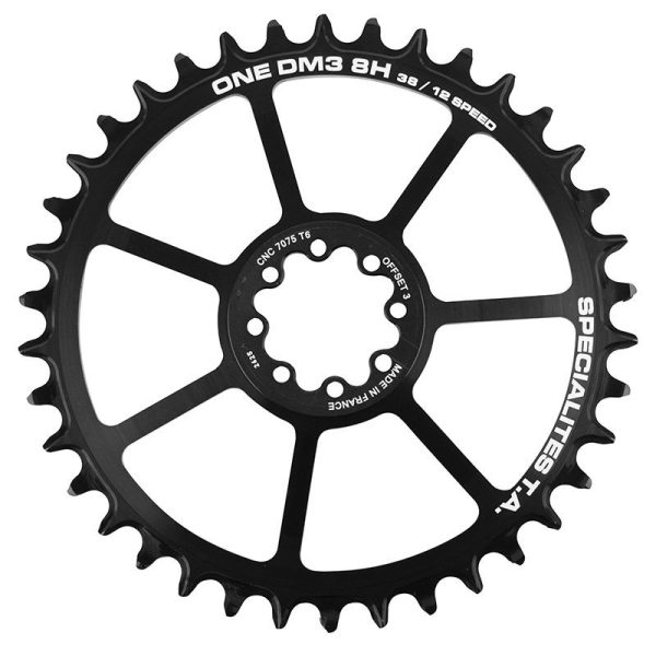 Plateau / Couronne VTT Direct Mount Pour SRAM Gx - Xx1 - X01 Ta One Dm3 8h 38 Dents 11-12v. Noir (Transmission Boost Deport 3mm)