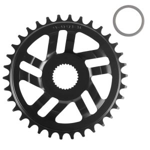 Plateau / Couronne VAE-e-bike Direct Mount Pour Bosch Esjot 34 Dents Mono Noir Acier (2.38 - 1-2x3-32" - 5.65 1-2x11-128") 4ème Generation) (Deport 2.5mm)