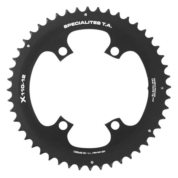 Plateau / Couronne Route 4bra D.110 Pour Shimano Ultegra R8100-8170 Dura-ace R9200-9270 105 R7100 Ta X110 48 Dents Exterieur Noir 12v. (Penser A Commander Le Kit Intravis Correspondant)