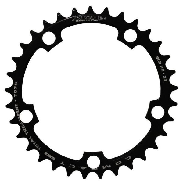 Plateau / Couronne Route 5 Branches D.110 Miche 33 Dents Interieur Type Shimano Et Campagnolo Alu Noir 9v - 10v