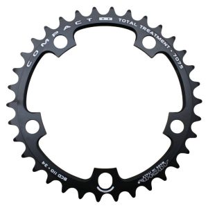 Plateau / Couronne Route 5 Branches D.110 Miche 34 Dents Interieur Type Shimano Et Campagnolo Alu Noir 9v - 10v