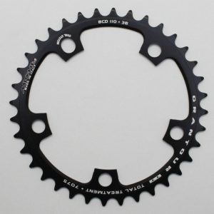 Plateau / Couronne Route 5 Branches D.110 Miche 36 Dents Interieur Type Shimano Et Campagnolo Alu Noir 9v - 10v