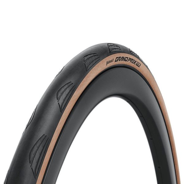 Pneu Route 700 X 28 Continental Grand Prix Noir Flanc Marron Tubeless Ready TS (25-622) Compatible VAE
