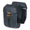 Sacoche Arriere Velo Double Basil Miles Waterproof 34l Noir-orange Pour Systeme Mik 2.0 Sur Porte Bagage (Compatible Avec 211726 Inclus) (37x13x25cm)