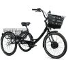 Tricycle Electrique-VAE City Leader Fox 24" Bormio 2025 Mixte Noir Brillant 3v Shimano Nexus Moteur Roue Av Bafang 36v 45 Nm Batterie 14