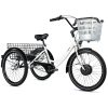 Tricycle Electrique-VAE City Leader Fox 24" Bormio 2025 Mixte Blanc Brillant 3v Shimano Nexus Moteur Roue Av Bafang 36v 45 Nm Batterie 14