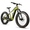 Velo Electrique-VAE VTT Fat Bike 26 Leader Fox Braga Mixte Vert Olive 9v Moteur Central Bafang M510 36v 95 Nm Batterie 23