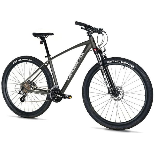 Velo Musculaire VTT 29 Leader Fox Evolution 2025 Mixte Gris Anthracite Mat 8v Cadre 22 Pouces (Taille Adulte 188 Cm À Plus)
