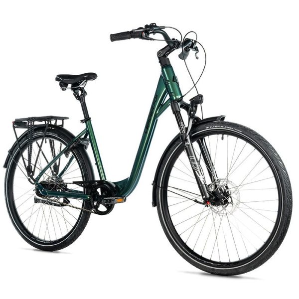 Velo Musculaire City Bike 28 Leader Fox Escalante 2025 Mixte Vert Brillant Nexus 8v Courroie (18" - H45