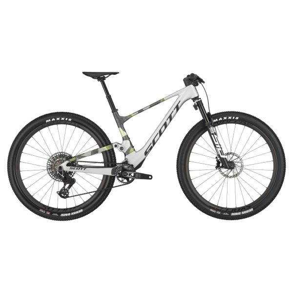 Velo VTT Scott Spark RC World Cup Ice Gris Progressif Carbone Taille Large - 2025 (1m78 à 1m88)
