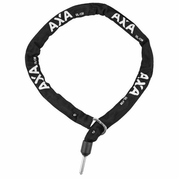 Antivol Velo Chaine A Boucle Axa Ulc-130 pour Fer A Cheval Diam 5.5 mm L1.30M Noir (Profondeur 50 mm Diam 10 mm) - Nouveau Packaging