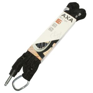 Antivol Velo Chaine A Boucle Axa Rlc Pour Fer A Cheval Diam 5.5 mm L1.40M Noir (Profondeur 35 mm Diam 10 mm)